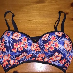 Caged back floral bralette